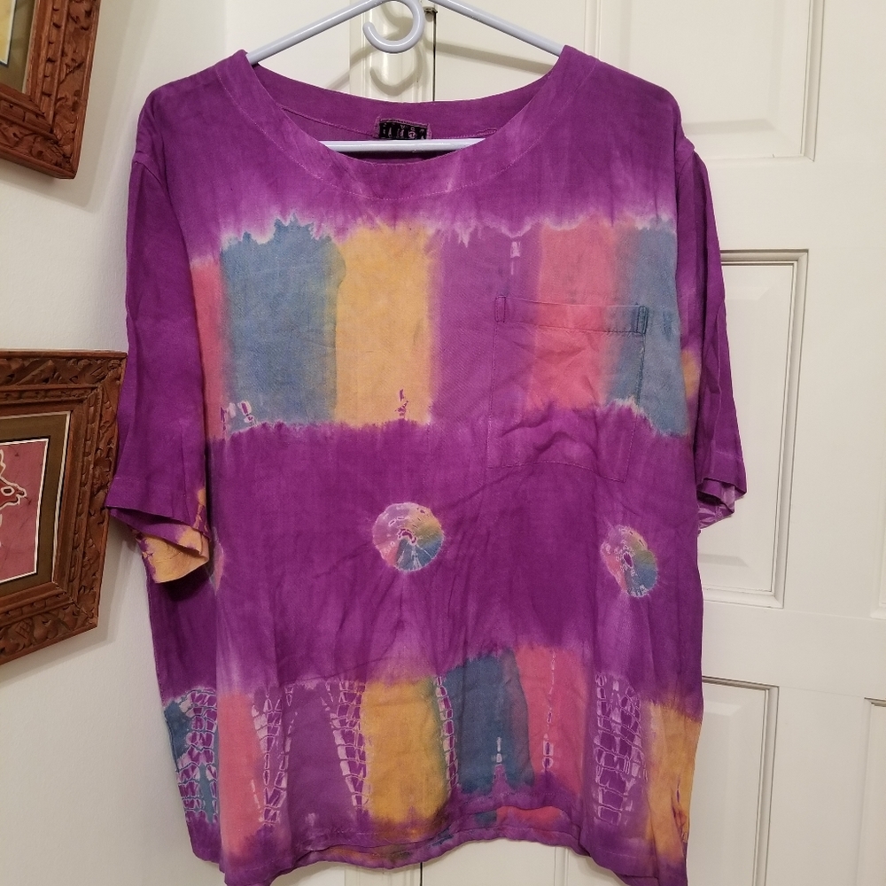Vintage tie dye blouse M